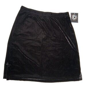 Vintage NOBO No Boundaries Skirt Youth Girls S 3/5 Black Velour Mini NOS NEW